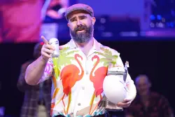 Jason Kelce appears to borrow ostentatious shirt from Travis’ closet: ‘True siblings’